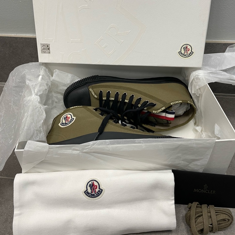 Moncler Lissex High Top Canvas Sneaker Army Green - MEN’S - Picture 11 of 15
